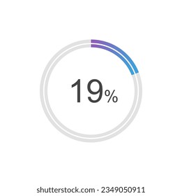 19 percent Update or loading symbol, 19% Circle loading icon template.