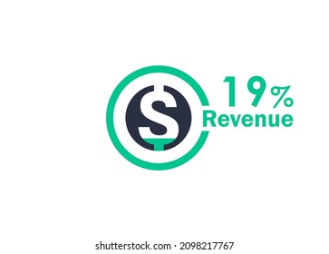 19% revenue design vector image