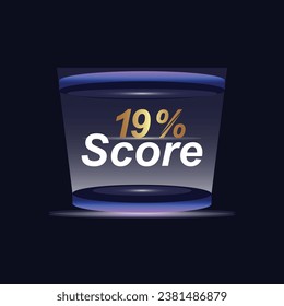 19% Score Sign Designed to catch the  and illustration  combination in blue Vector illustration background design.