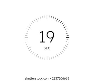19 second timers Clocks, Timer 19 sec icon vector