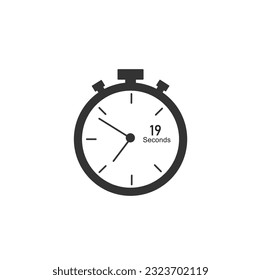 19 seconds timer Clocks, Timer 19 sec icon.