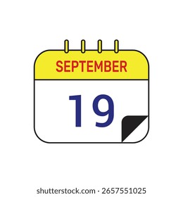 19 september calendar icon vector illustration design