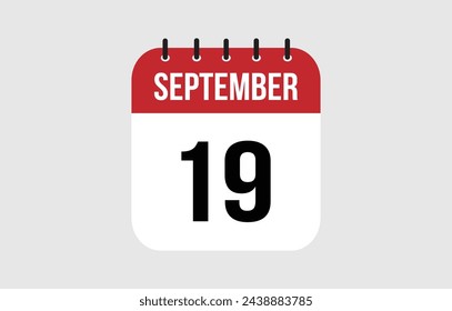 Kalender vom 19. September. September Kalender Vektor-Illustration.