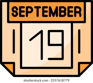 19 September Filled Style Icon Design