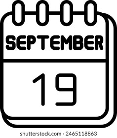 19 September Vector Line Icon Design
