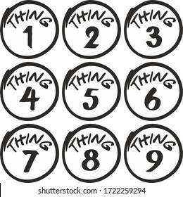 1-9 sign things graphic printable