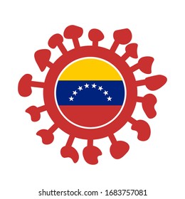 Сovid 19 symbol with flag of Venezuela. Vector.