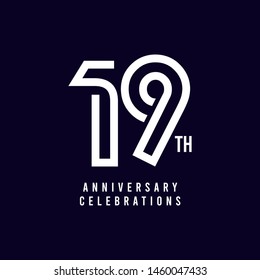 19 Th Anniversary Celebration Vector Template Design Illustration