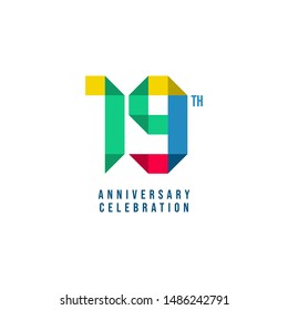 19 th Anniversary Celebration Vector Template Design Illustration