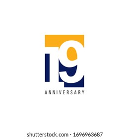Ilustración De Diseño De Plantilla De Vector Para Celebración Del 19° Aniversario