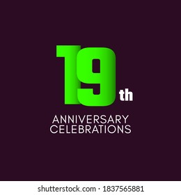 19 th Anniversary Celebration Vector Template Design Illustration