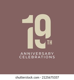 19 Th Anniversary Celebration Vector Template Design Illustration