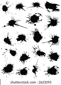 19 Unique Hand Drawn Ink Blots. I drew them just for you.