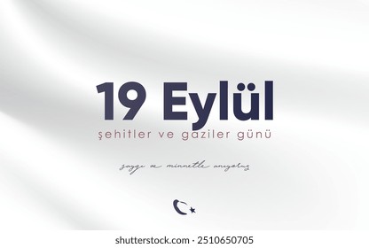 19 eylül, şehitler ve gaziler günü tasarımı. tradução: 19 de setembro, mártires e veteranos dia de design.