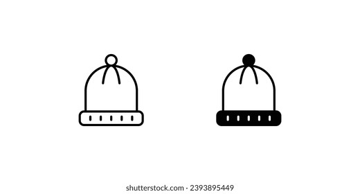 19 winter hat icon with white background vector stock illustration