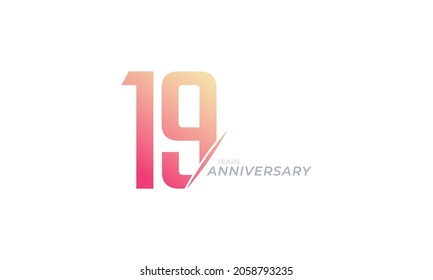 19 Year Anniversary Celebration Vector. Happy Anniversary Greeting Celebrates Template Design Illustration