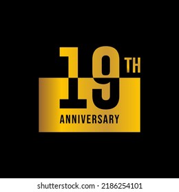 19 year anniversary design template. vector template illustration