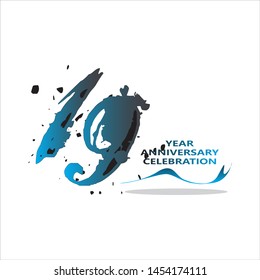 19 Year Anniversary Vector Template Design Illustration