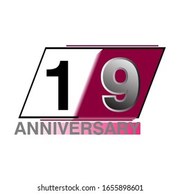 19-jährige Vektorillustration-Vorlagendesign-Illustration