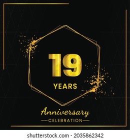 19 years Anniversary Celebration Design, Vector illustration design.


