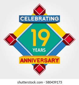 19 Years Anniversary Celebration Design.