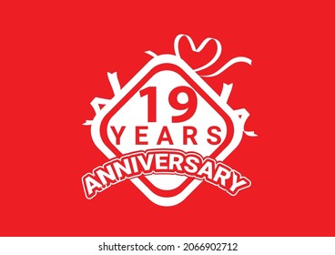 19 years anniversary celebration logo and icon design