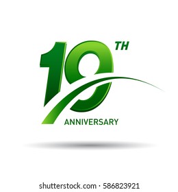 19 years anniversary. celebration logo design