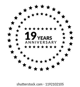 19 years anniversary celebration simple logo.