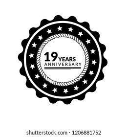 19 years anniversary celebration simple logo