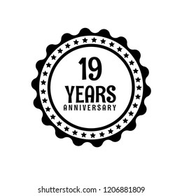 19 years anniversary celebration simple logo