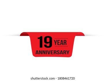 19 Years Anniversary Celebration Vector Template Design Illustration