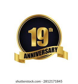 19 years anniversary label design 