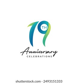 19 years anniversary logo design. Anniversary logo design template.