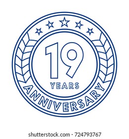19 years anniversary logo template. 