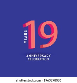  19 years anniversary vector template.