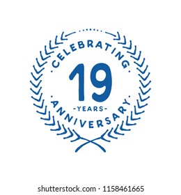 19 years design template. 19th vector and illustration.