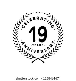 19 years design template. 19th vector and illustration.