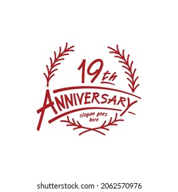 19 Jahre Design-Vorlage. Vektorgrafik und Illustration. Logo für 19 Jahre.