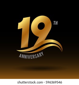 19 years golden anniversary logo celebration