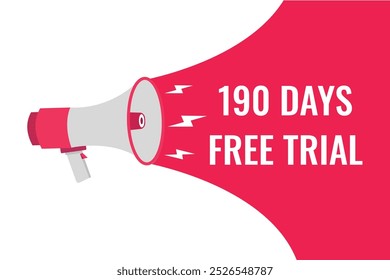 190 day free trial banner design. 190 days free banner background
