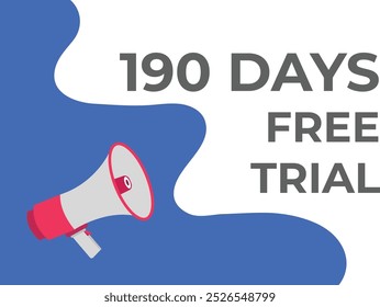 190 day free trial banner design. 190 days free banner background
