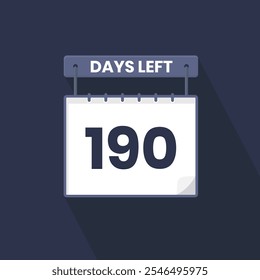 190 Days Left Countdown for sales promotion. 190 days left to go Promotional sales banner