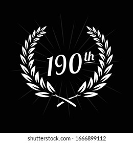 190 years anniversary celebration design template. 190th anniversary logo. Vector and illustration.