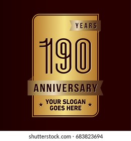 190 years anniversary design template. Vector and illustration.