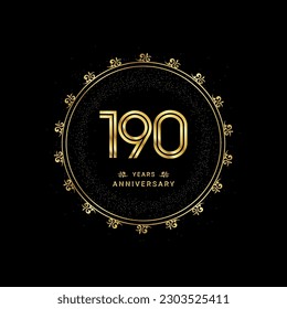 190 years anniversary with a golden number in a classic floral design template