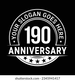 190 years anniversary logo design template. 190th anniversary celebrating logotype. Vector and illustration.