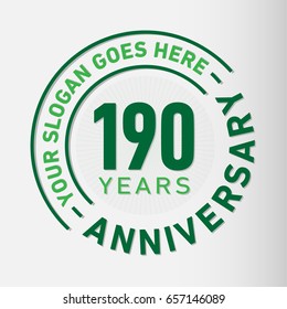 190 years anniversary logo template. Vector and illustration.