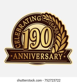 190 years anniversary logo template. Vector and illustration.