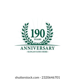 Logo del 190 años. Vector e ilustración.