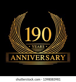 190 years design template. 190th anniversary. Vector and illustration.